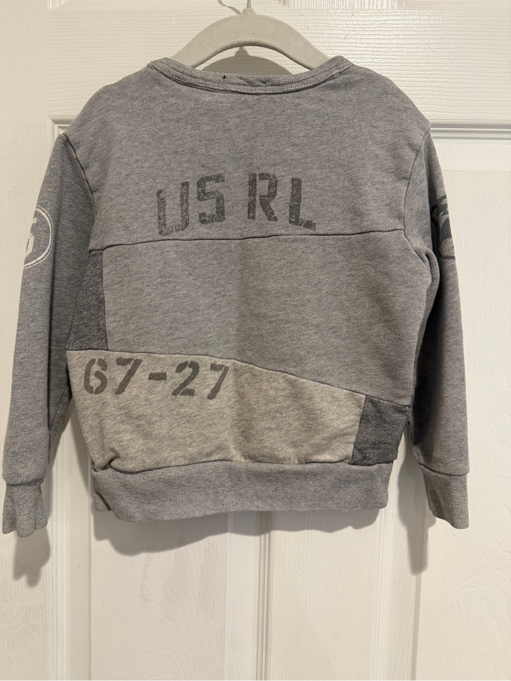 Polo Ralph Lauren Boys 2T Gray Patchwork Graphic Crewneck Sweatshirt - Picture 6 of 10